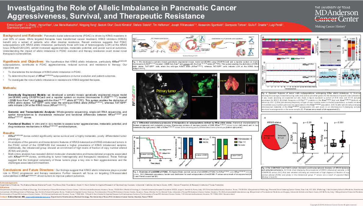Investigating the role of allelic imbalance in pancreatic cancer aggressiveness, survival and therapeutic resistance